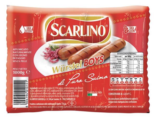 WURSTEL PURO SUINO BOYS SCARLINO 10PZ X 1000GR